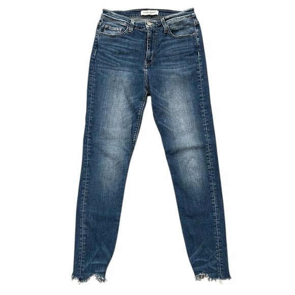 Flying Monkey Platinum Ankle Skinny Jeans with Distressed Hem - Picture 1 of 6